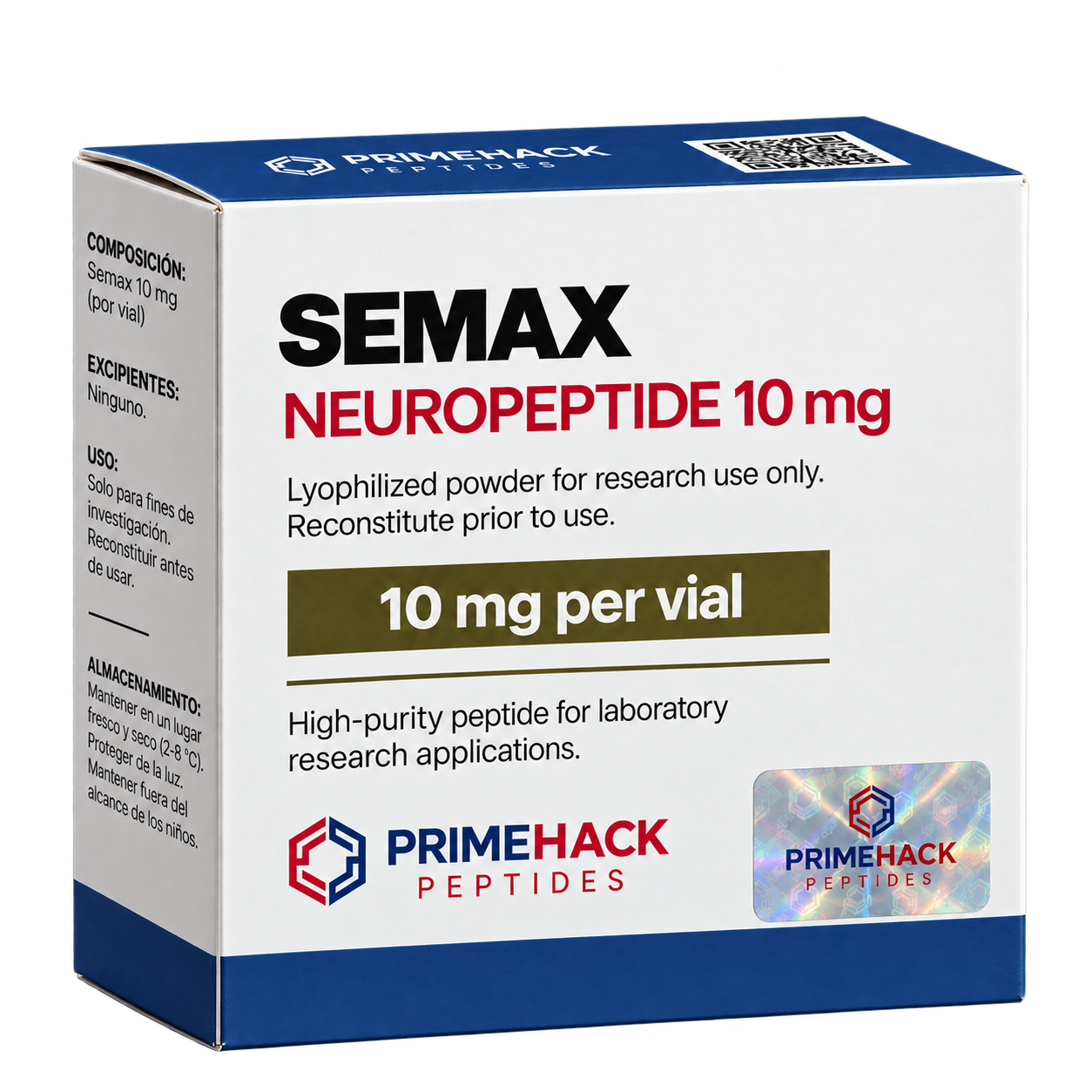 Caja de Semax 10 mg PrimeHack Peptides